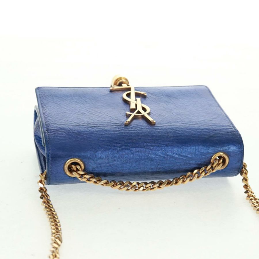 【日本直送】SAINT LAURENT 鏈條 Kate 肩背包 皮革 藍色 金色 正品 163093SAV-5