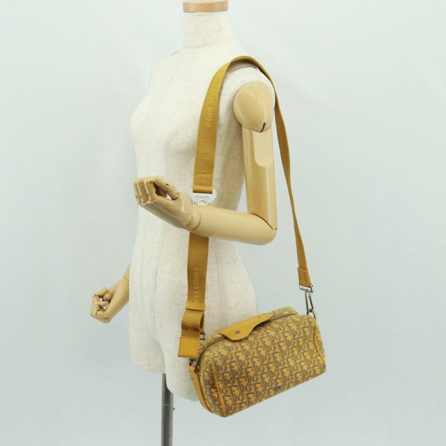 【日本直送】Christian Dior Trotter帆布馬鞍斜背包 Dior Lanco 黃色正品 165473SAM-22