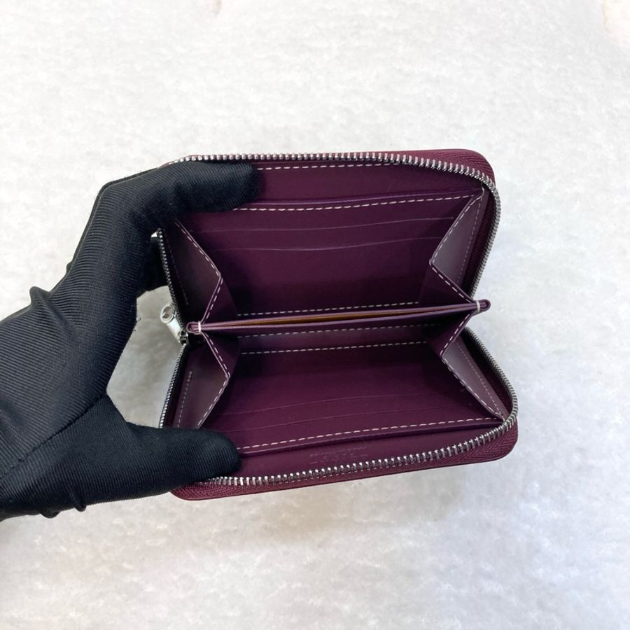 Goyard 戈雅酒紅色 Matignon PM ㄇ型拉鍊卡包|經典Y字帆布短夾|精品零錢包-7