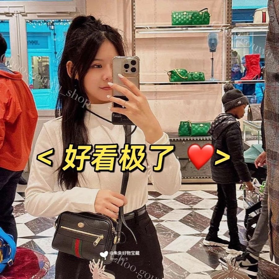 Gucci 全皮相機包 黑色-2