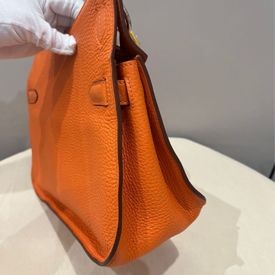 🌈Hermes🧡Jypsiere 28🧡橙色銀扣🌈99新🌟Stamp P🌟愛馬仕🌟-5