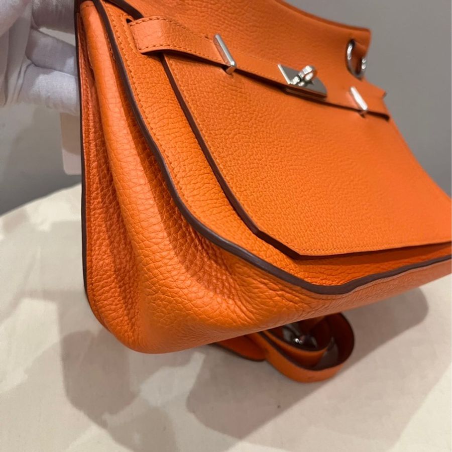 🌈Hermes🧡Jypsiere 28🧡橙色銀扣🌈99新🌟Stamp P🌟愛馬仕🌟-8