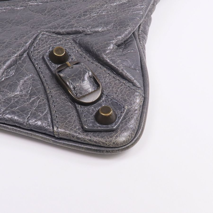 BALENCIAGA 牛皮皮革Motorcycle Clutch金扣手拿包-14