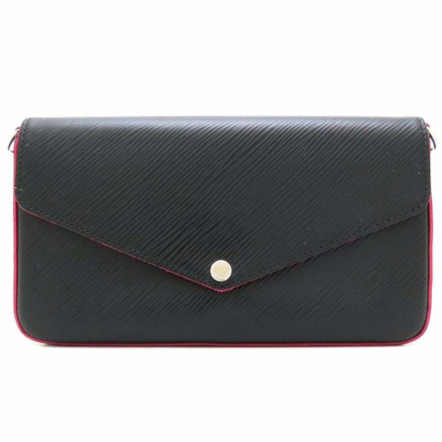 路易威登 Epi 皮革 Pochette Felicie M64579 手拿包,黑色和亮粉色,女士,353135-1