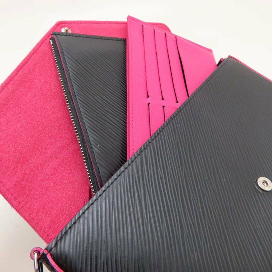 路易威登 Epi 皮革 Pochette Felicie M64579 手拿包,黑色和亮粉色,女士,353135-8