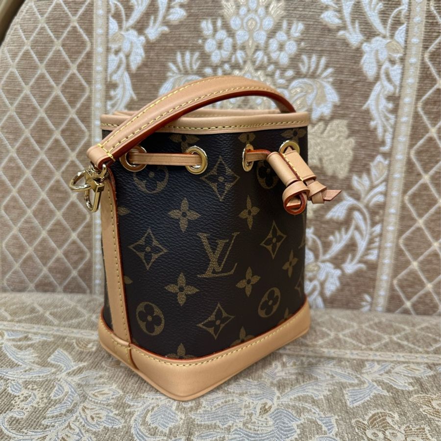 LV 原花金釦Nano Noe手提斜背水桶包M81266-2