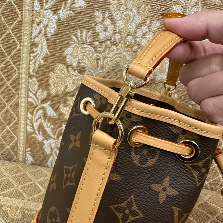 LV 原花金釦Nano Noe手提斜背水桶包M81266-8