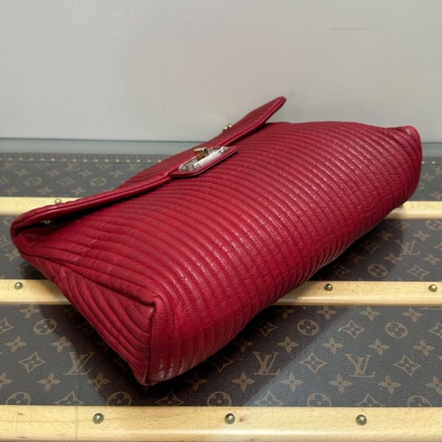CHANEL 紅金2.55竪紋肩背斜背包36*25*8.5 98新配件塵袋-3