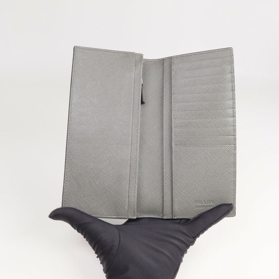 PRADA Saffiano皮革Long Wallet銀扣長錢包-10
