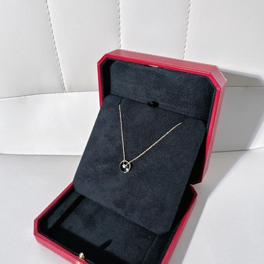 卡地亞/Cartier Amulette de Cartier,護身符項鍊 ,黑瑪瑙 玫瑰金-4