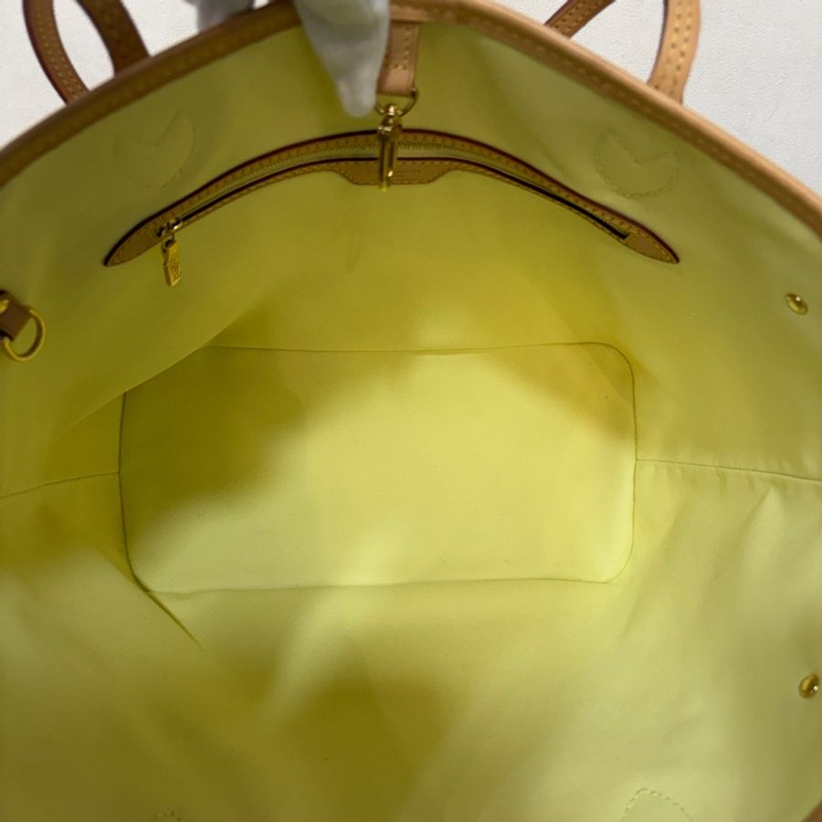 LV N40668 Neverfull MM 白色格紋 托特購物包 肩背包-48