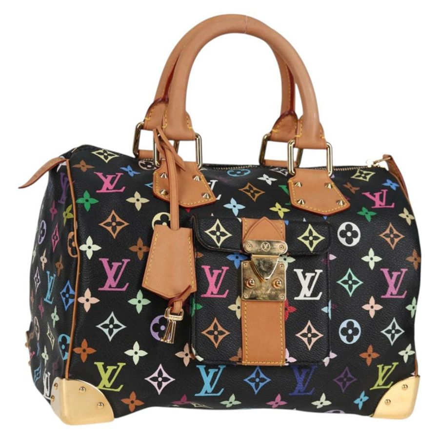 【日本直送】路易威登 Monogram Multicolor Speedy 30 手提包 黑色 M92642 正品 yk19115V-0