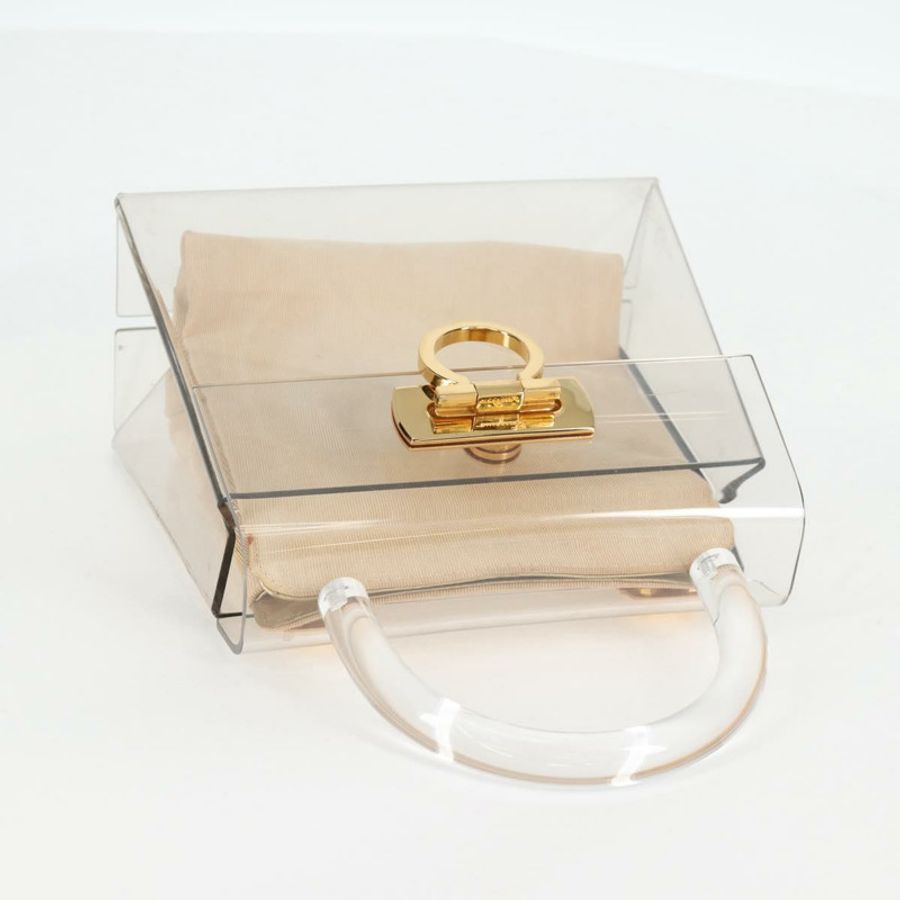 【日本直送】Salvatore Ferragamo 手提包 透明金色塑膠 正品 138346SAV-5
