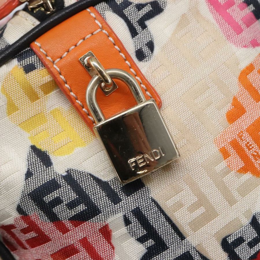 【日本直送】FENDI Zucchino帆布波士頓包 米色 金色 正品 128920SAV-18