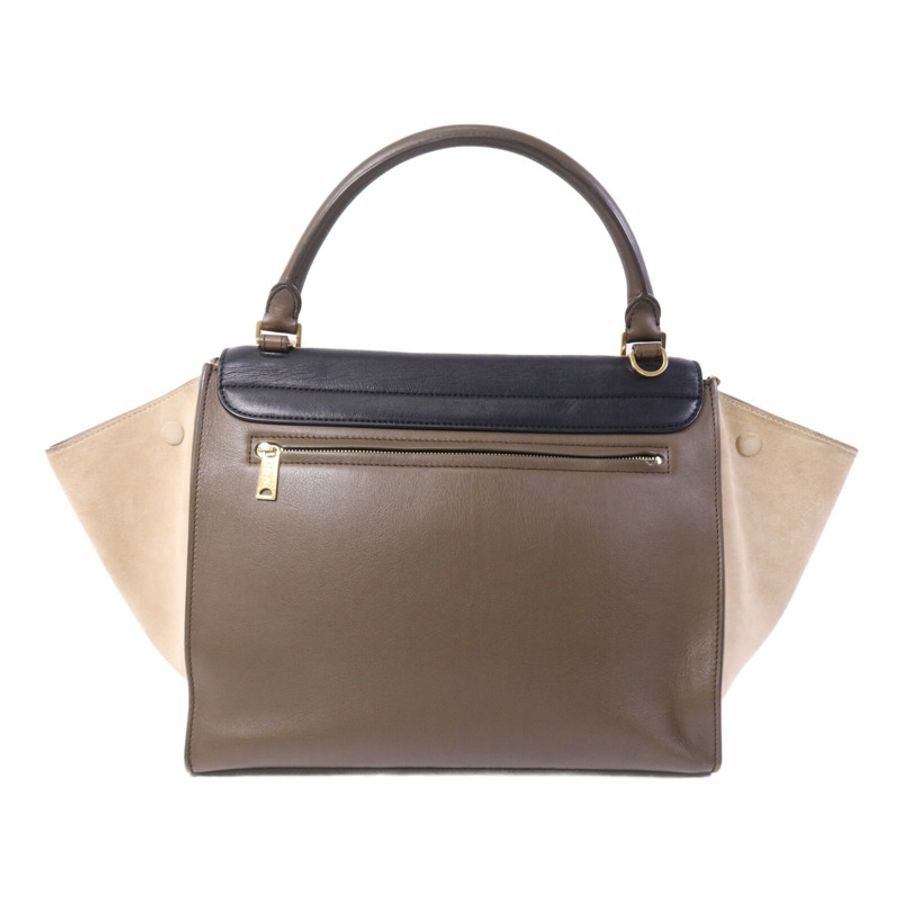 CELINE 牛皮/麂皮皮革Trapeze金扣手挽肩背兩用袋-1