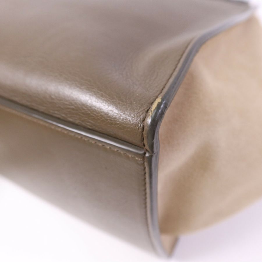 CELINE 牛皮/麂皮皮革Trapeze金扣手挽肩背兩用袋-12