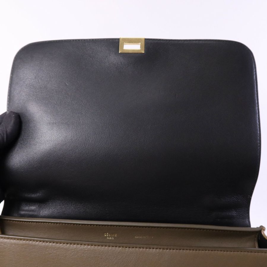 CELINE 牛皮/麂皮皮革Trapeze金扣手挽肩背兩用袋-14