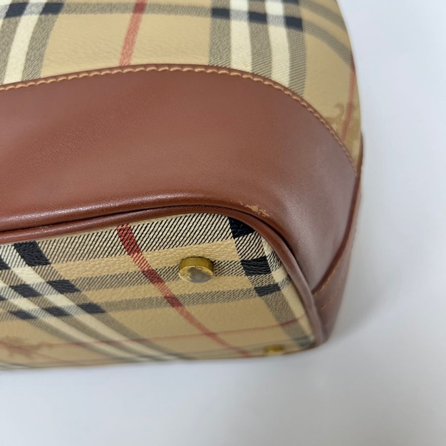 Burberry經典戰馬格紋水桶包 vintage 二手 中古-9