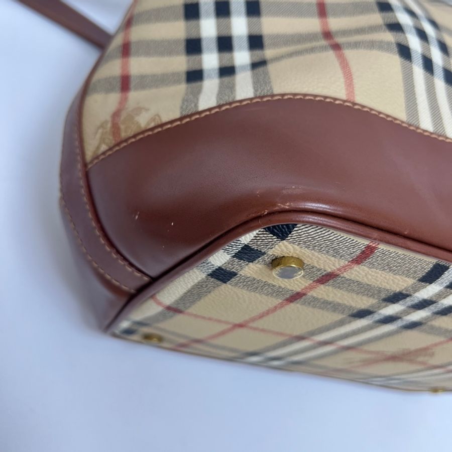 Burberry經典戰馬格紋水桶包 vintage 二手 中古-10