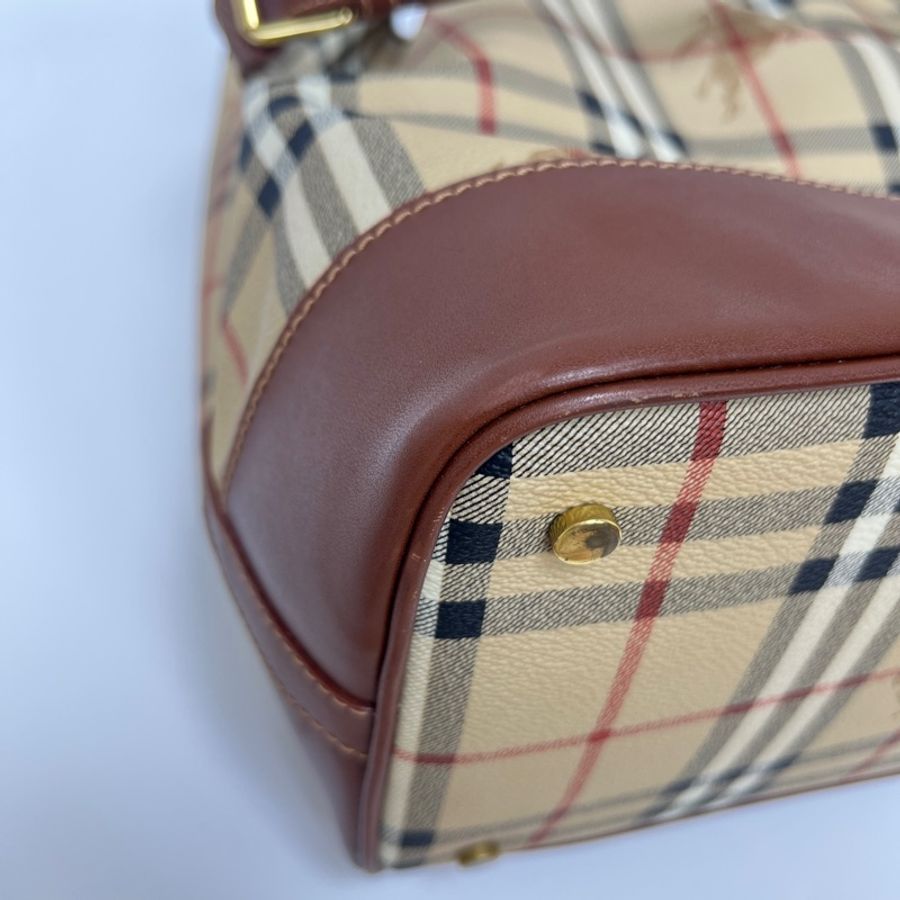 Burberry經典戰馬格紋水桶包 vintage 二手 中古-11