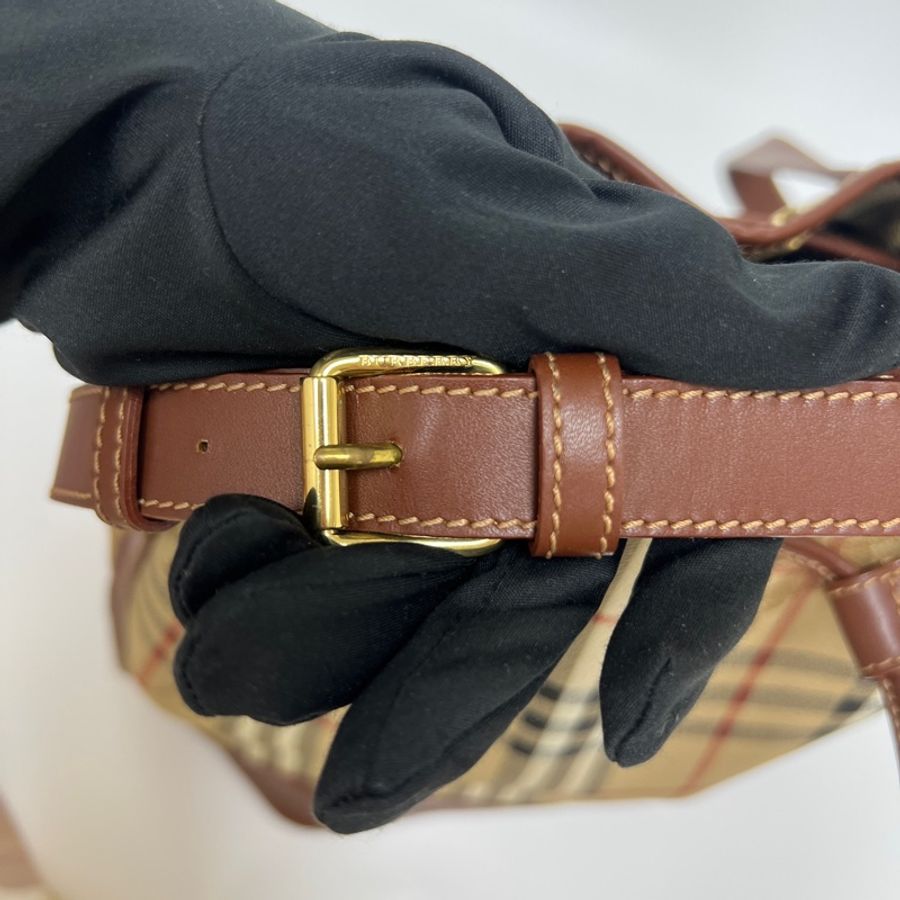 Burberry經典戰馬格紋水桶包 vintage 二手 中古-14