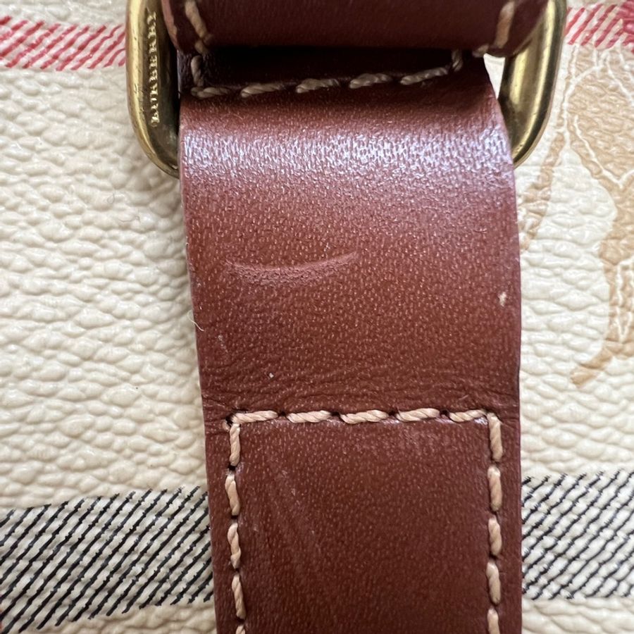 Burberry經典戰馬格紋水桶包 vintage 二手 中古-22
