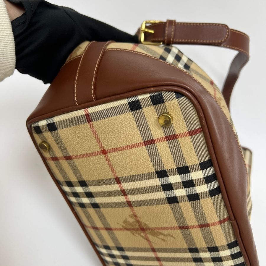 Burberry經典戰馬格紋水桶包 vintage 二手 中古-24