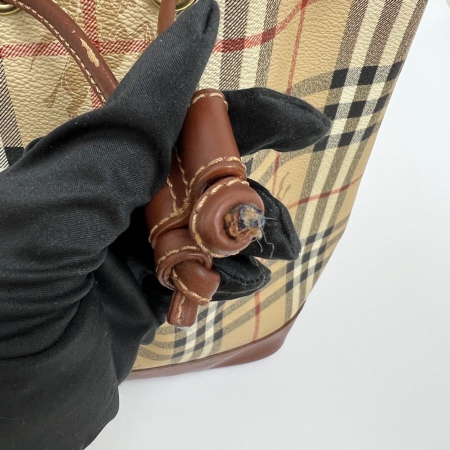 Burberry經典戰馬格紋水桶包 vintage 二手 中古-28