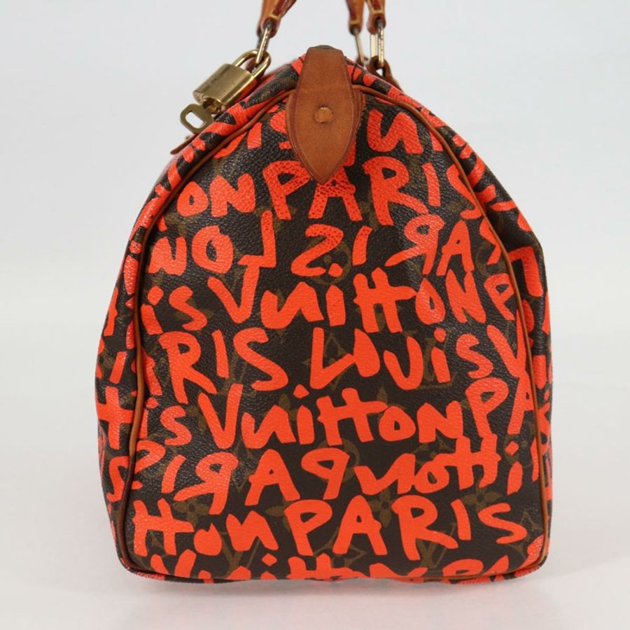 【日本直送】路易威登 Monogram Graffiti Speedy 30 手提包 橙色 M93705 正品 124885V-2