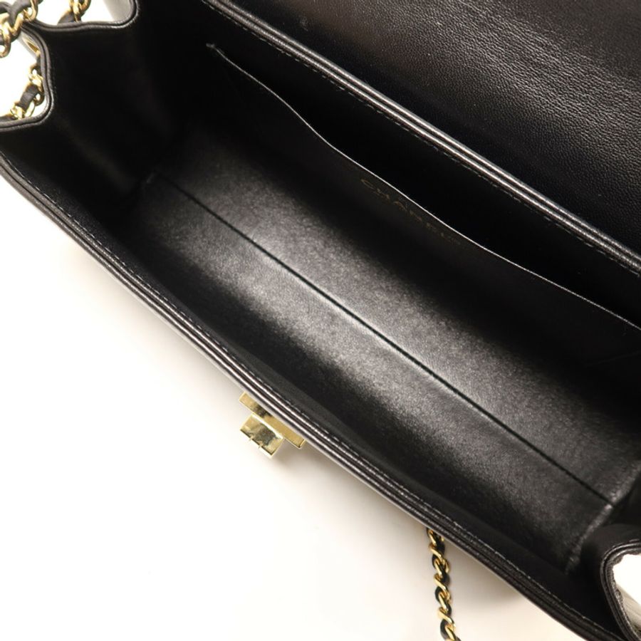 CHANEL 羊皮皮革2.55 Chocobar Flap Bag金扣鏈帶肩背袋-4
