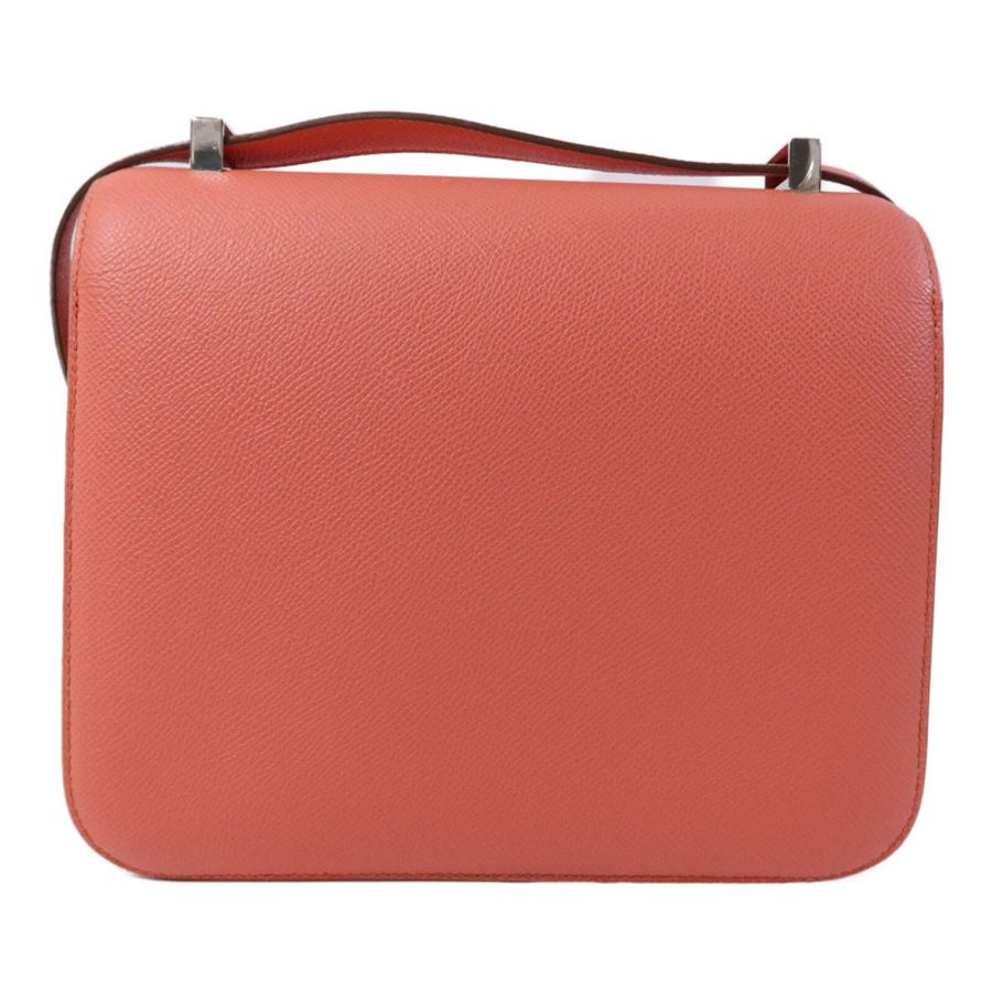 HERMES Epsom皮革Constance 24銀扣肩背袋Flamingo-1