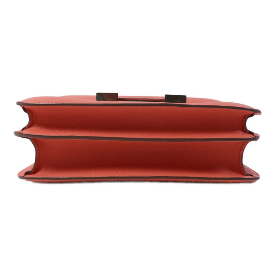 HERMES Epsom皮革Constance 24銀扣肩背袋Flamingo-3