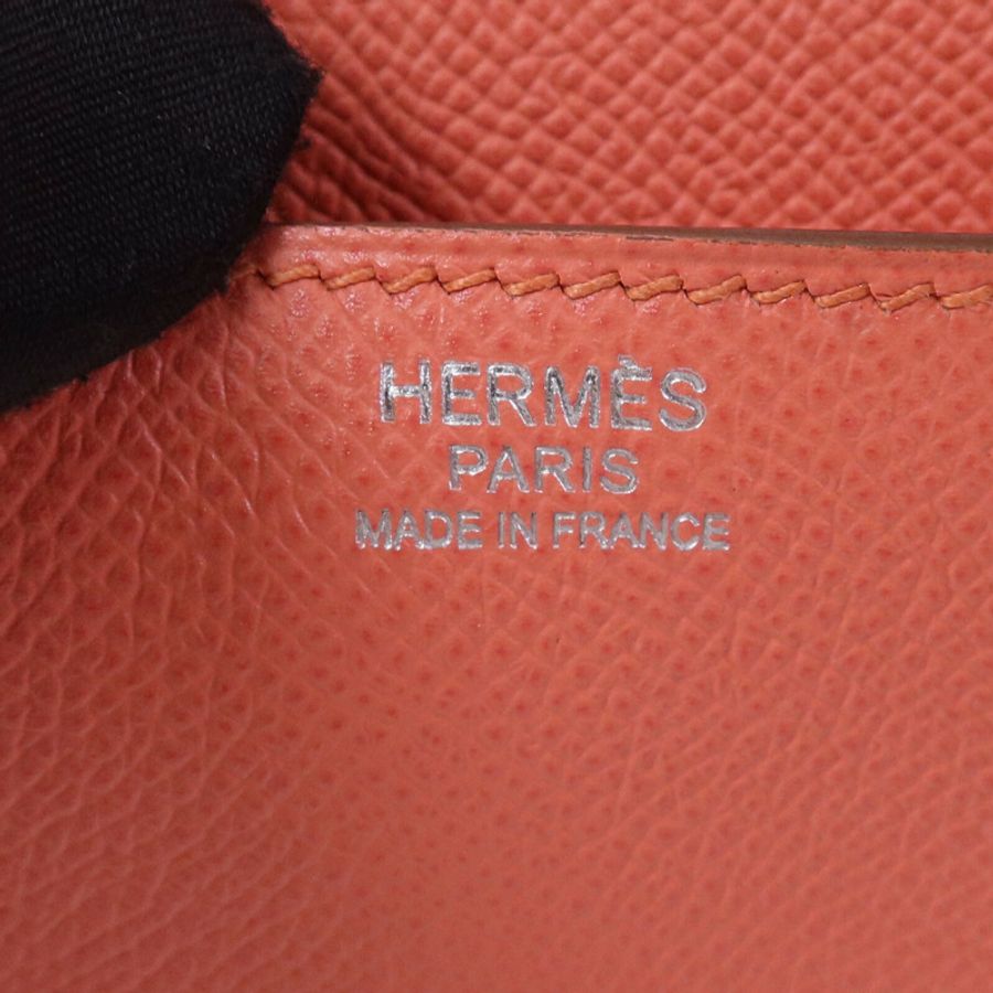 HERMES Epsom皮革Constance 24銀扣肩背袋Flamingo-5