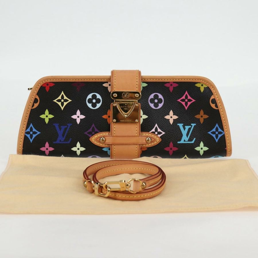 【日本直送】路易威登 Monogram Multicolor Shirley 單肩包 黑色 M40050 正品 121182SAV-11