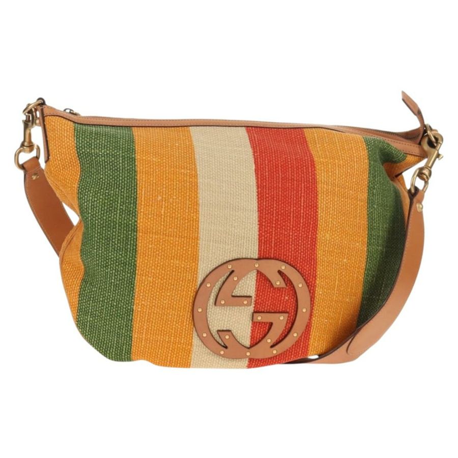 【日本直送】GUCCI 互扣式肩背包 帆布 多色 金色 正品 134341SAV-0