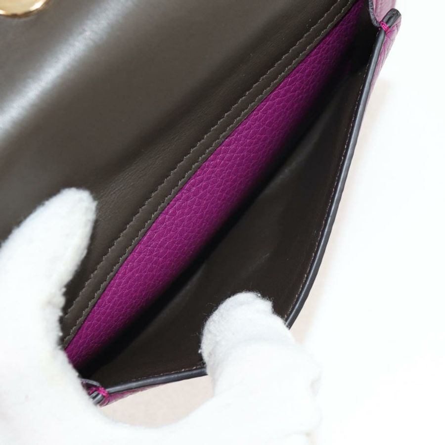 【日本直送】Salvatore Ferragamo Gancini 鏈條單肩包,紫色金色皮革,正品編號 153364V-20