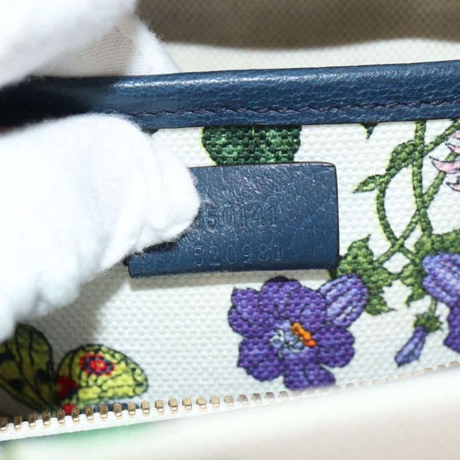 【日本直送】GUCCI Flora 手袋 帆布 兩用 藍白配色 550141 正品 am9636M-10