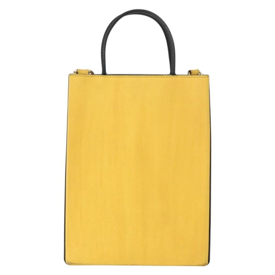 【日本直送】FENDI 手提包 皮革 兩用 黃色 金色 正品 BA7681-1