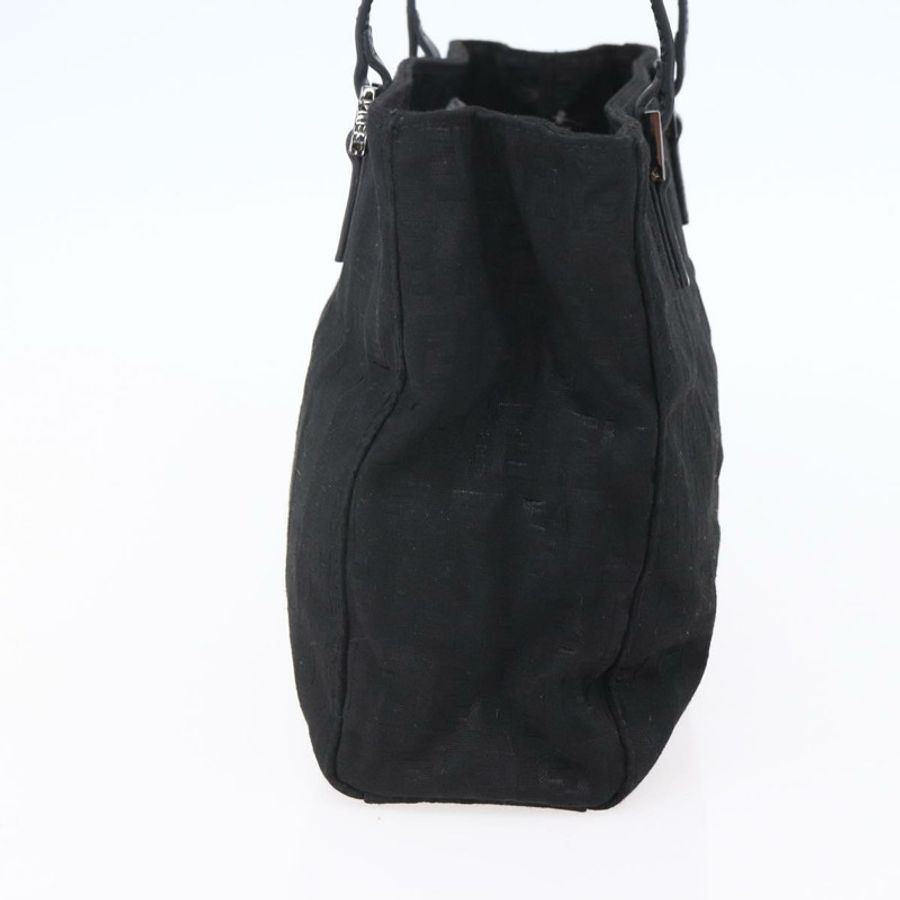 【日本直送】FENDI Zucchino帆布手提包 黑色 銀色 正品 am9157-3