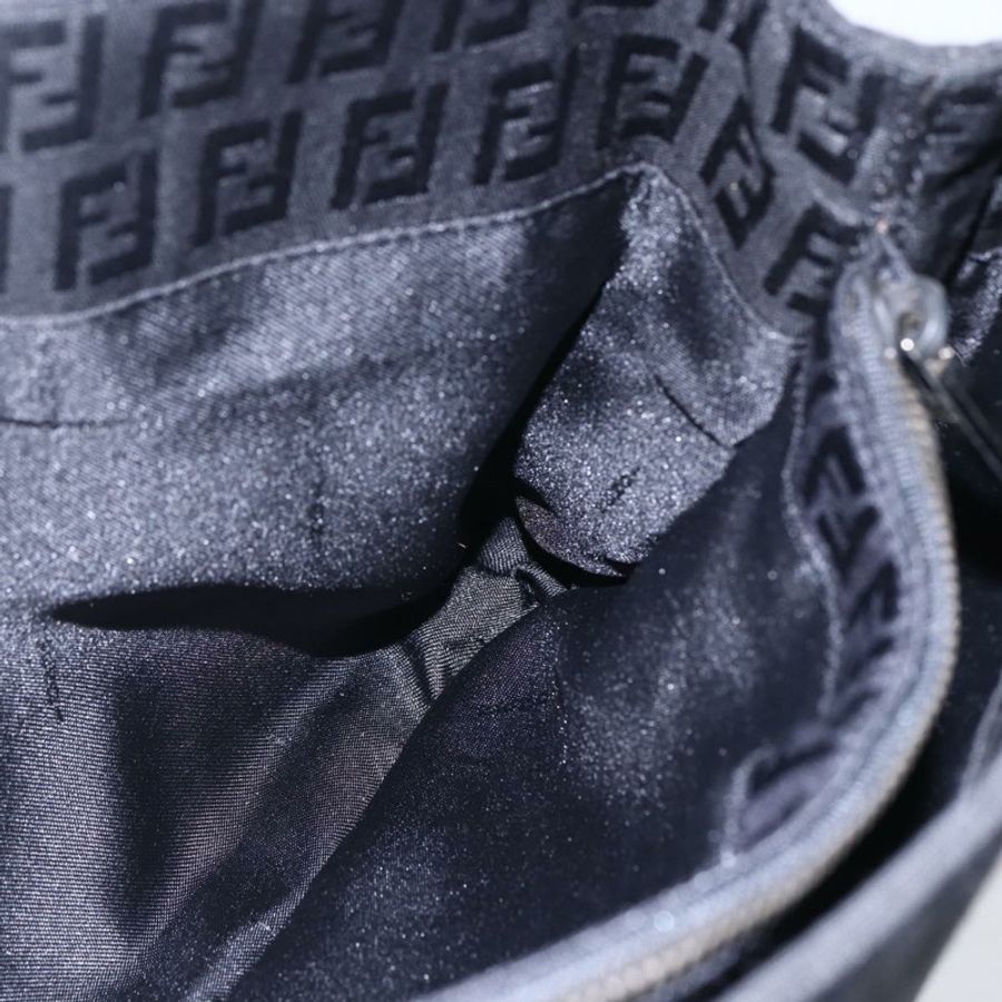 【日本直送】FENDI Zucchino帆布手提包 黑色 銀色 正品 am9157-18