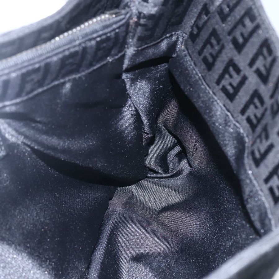 【日本直送】FENDI Zucchino帆布手提包 黑色 銀色 正品 am9157-19