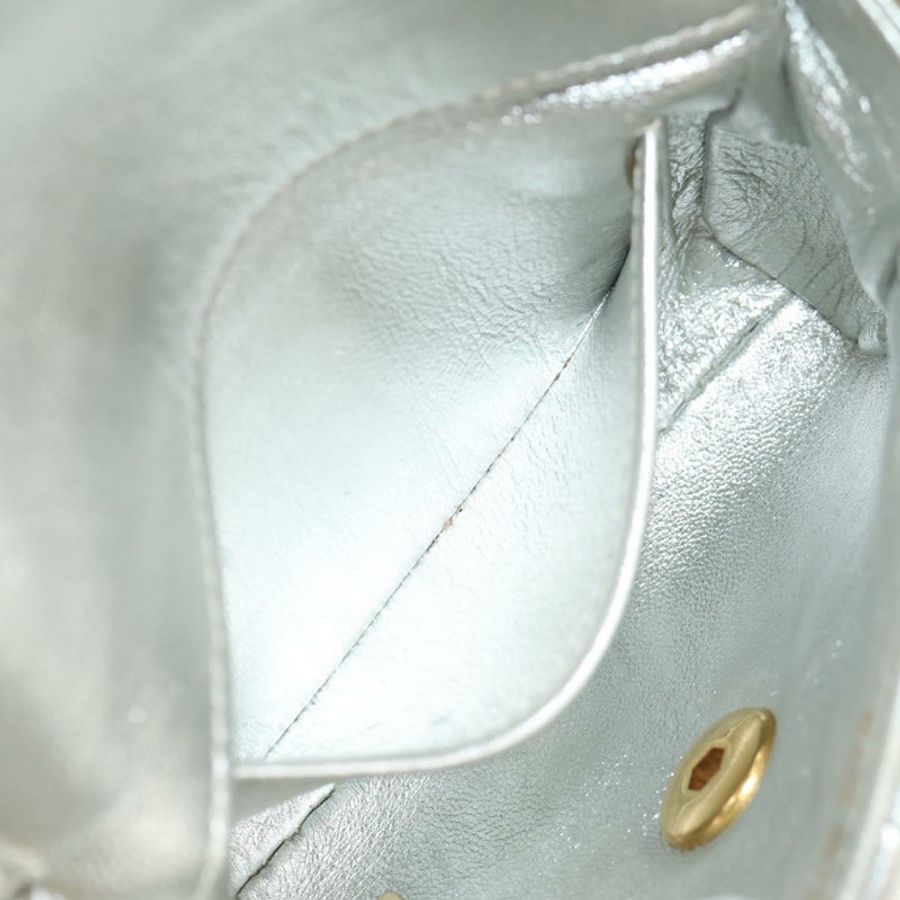 【日本直送】香奈兒 (CHANEL) 絎縫單肩包 皮革 銀色 金色 CC 標誌 正品 152450SAV-24