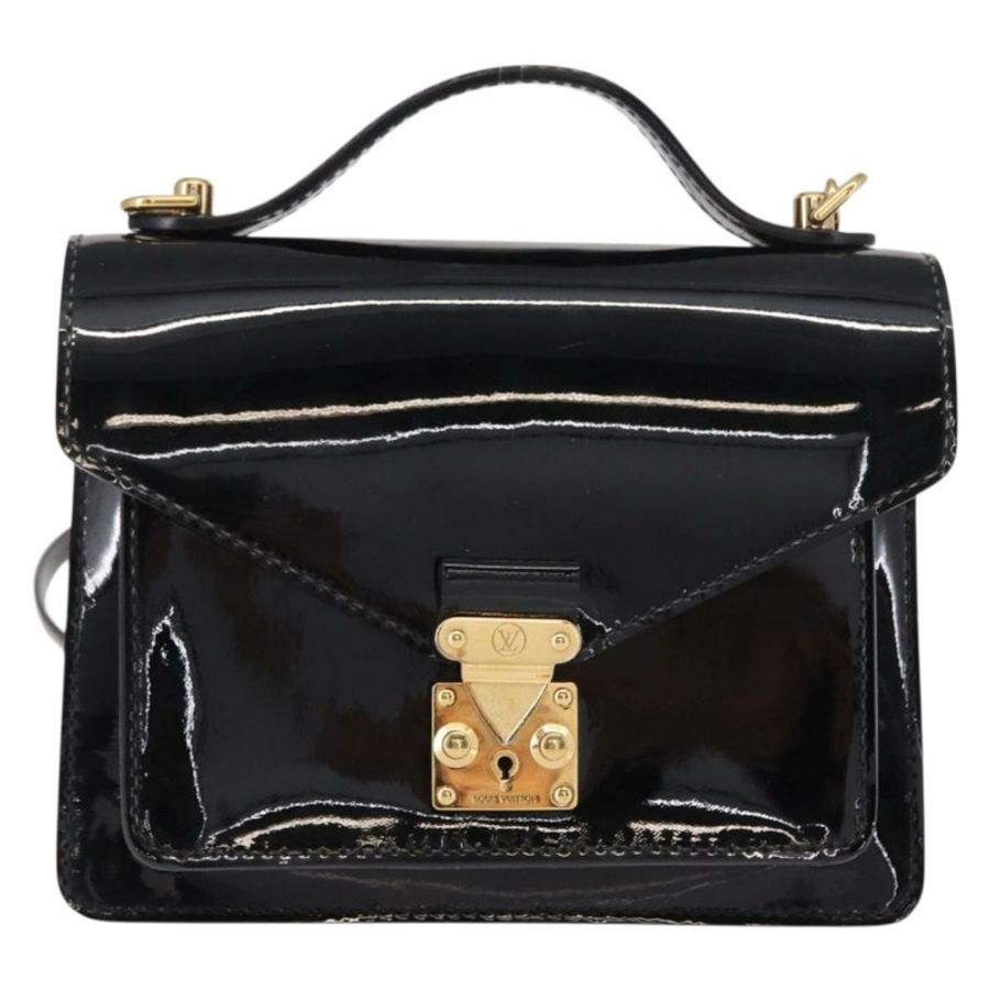 【日本直送】路易威登 Vernis Monceau BB 手提包 2way Noir Manetic LV 正品 153517-12