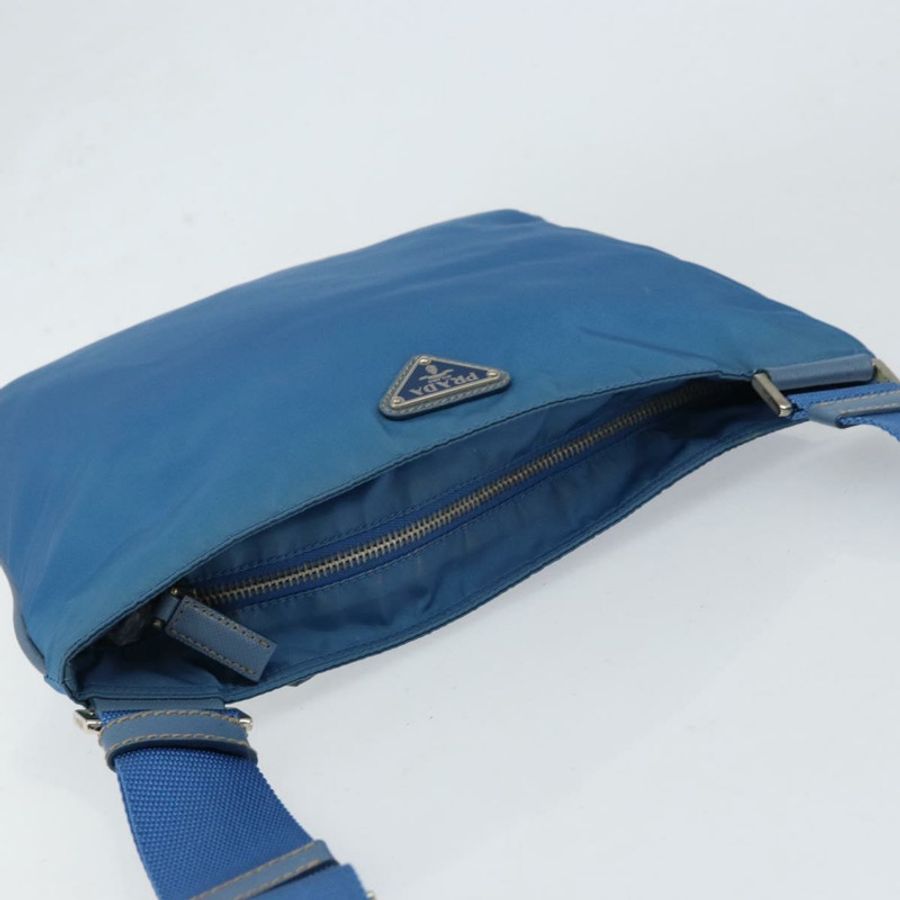 【日本直送】PRADA 尼龍藍銀色單肩包 正品 154370V-5