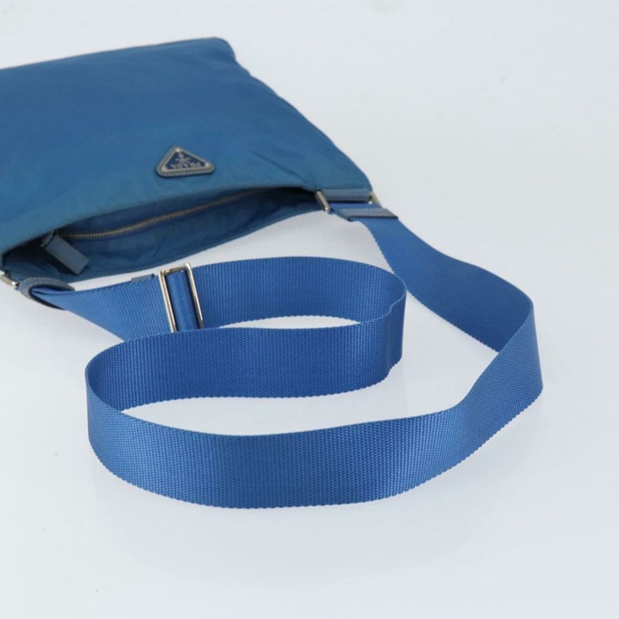 【日本直送】PRADA 尼龍藍銀色單肩包 正品 154370V-6