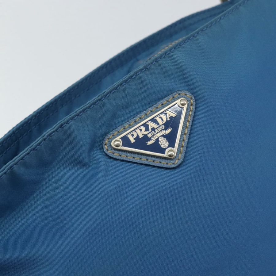 【日本直送】PRADA 尼龍藍銀色單肩包 正品 154370V-17