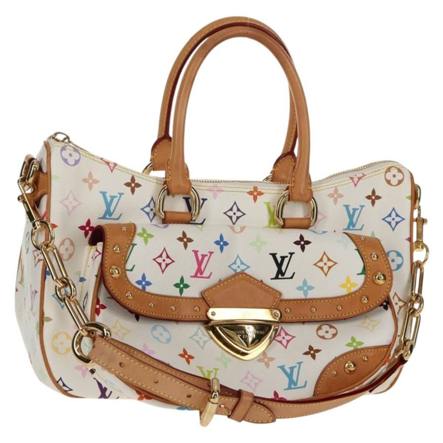 【日本直送】路易威登 Monogram Multicolor Rita 手提包 2way 白 M40125 LV Auth ka242AV-0