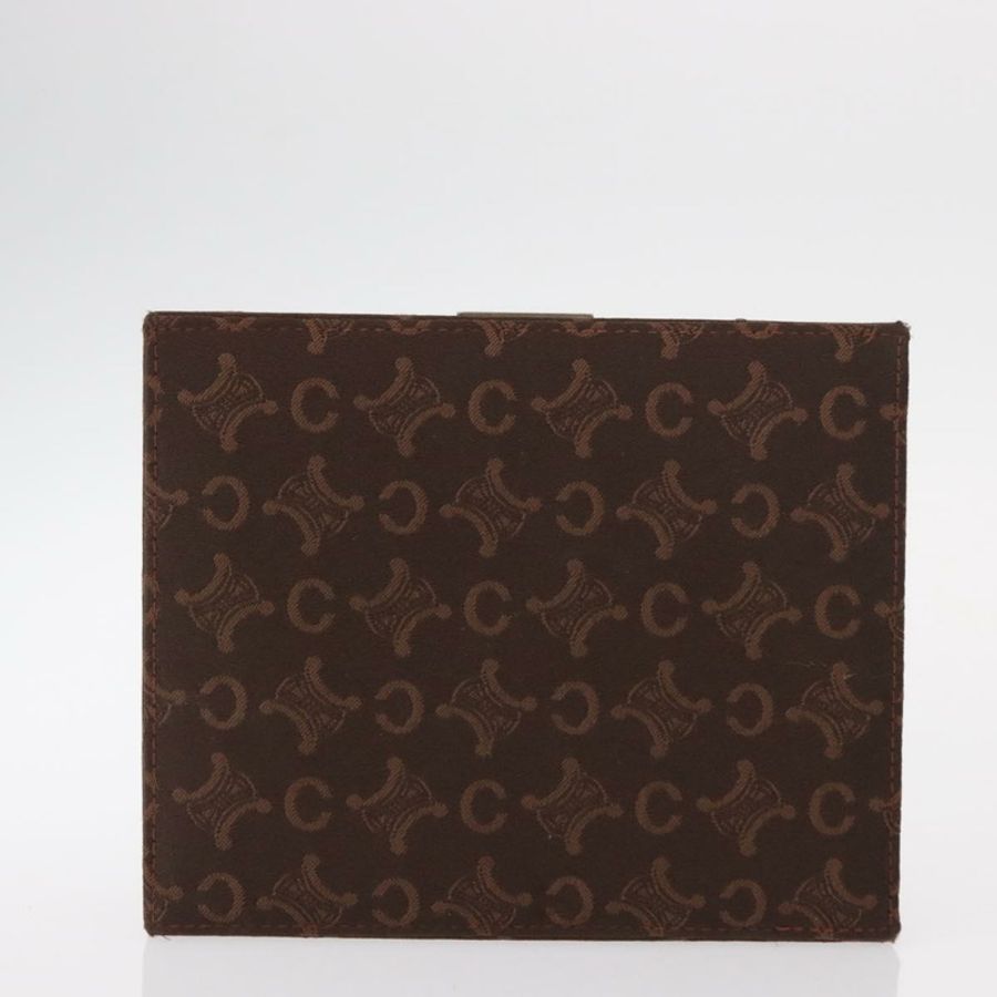【日本直送】CELINE C Macadam 帆布首飾盒 棕色 銀色 Auth 154905V-4