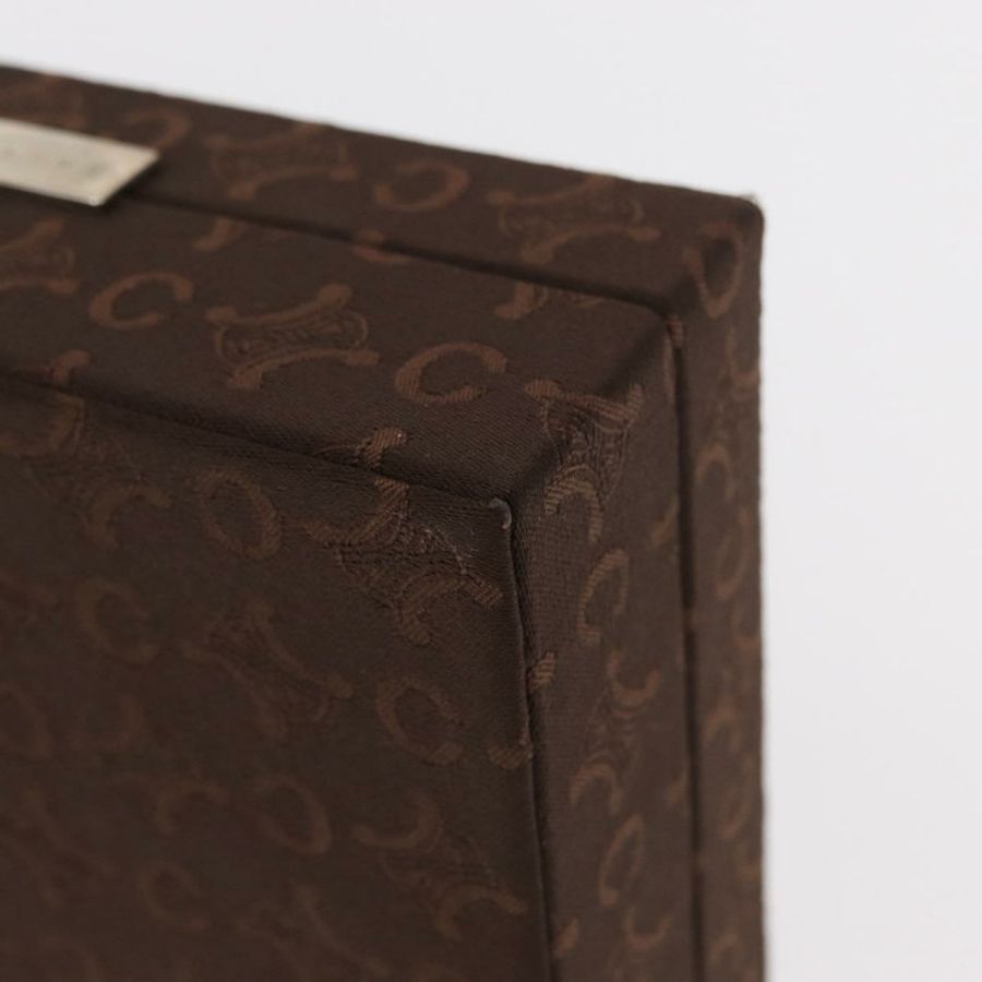 【日本直送】CELINE C Macadam 帆布首飾盒 棕色 銀色 Auth 154905V-13