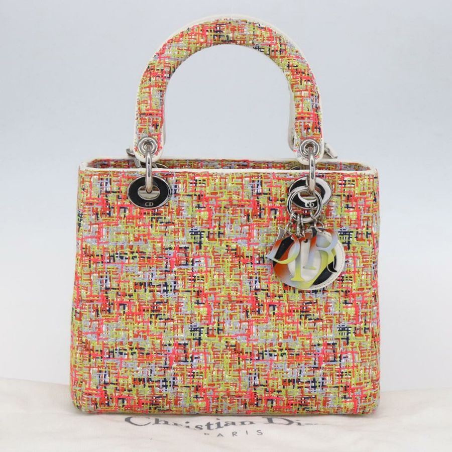 【日本直送】Christian Dior Lady Dior 斜紋軟呢雙肩包 多色 銀色 正品 142980SM-11